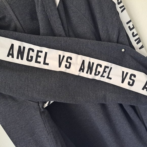 Victoria Secret Hoodie Logo Angel vs Angel Gray Long Sleeve Size L - Picture 6 of 10